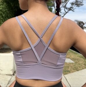 OTOS Fitness Sport Bra Crop Top Padded CrissCross High Support Purple Various